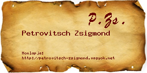 Petrovitsch Zsigmond névjegykártya